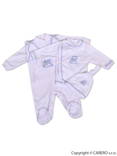 4-dílná soupravička 100% bavlna vel. 68 Modro-bílá