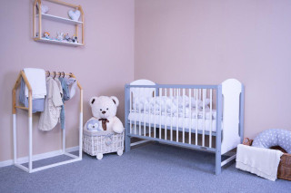 Dětská postýlka New Baby Elsa 120 x 60 cm bílo-šedá