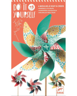 Djeco DIY Pestrobarevné větrníky k vytvoření