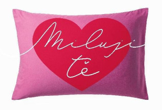 ALBI Plyšový polštář - Červené srdce