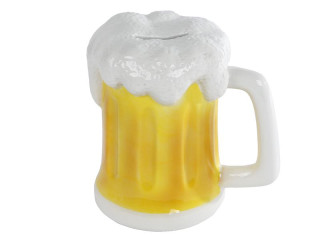 Pokladnička pivní půllitr porcelánový 14x10x14 cm