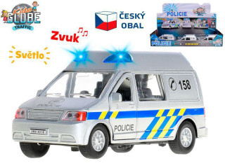 Kids Globe Traffic policie CZ 14 cm kov zpětný chod na baterie světlo a zvuk