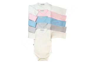 Body dlouhý rukáv zavinovací Baby Service Šedá