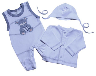 Souprava do porodnice 3 dílná MKcool Šedo-bílá