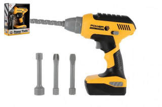 Aku vrtačka plastová s doplňky na baterie a se zvukem 15x18 cm