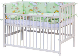 Dětská postýlka s kompletní výbavou 120 x 60 cm, mráček zelená Scarlett