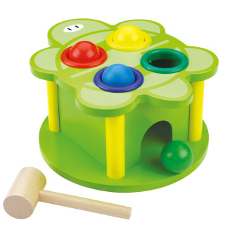 Zatloukačka dřevěná želva 20 cm