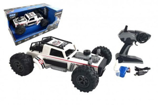 Auto RC buggy vypouštějící páru  38 cm bílé 2,4GHz na bat. + dobíjecí pack