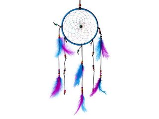 Lapač snů s peřím tyrkysovo-růžový