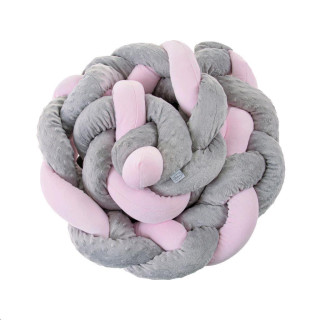 Mantinel do postýlky cop Belisima 360 cm šedo růžový 