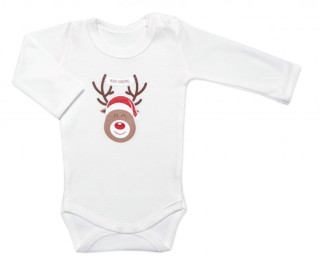 Kojenecké body dl. rukáv zap. u krku Vánoce Mamatti ecru