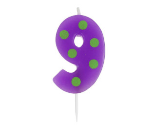 Svíčka dortová puntíky 6 cm - 9