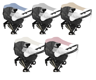 Mušelínová sluneční stříška na kočárek Nature Baby Nellys