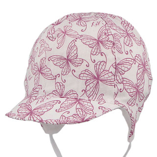 Kojenecká kšiltovka vázací růžová motýlci RDX