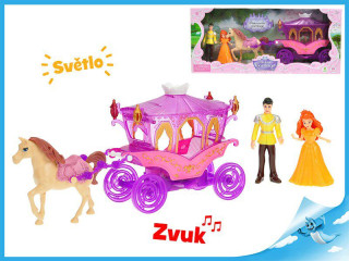 Kočár s koněm s princeznou a princem
