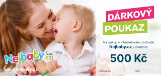 Elektronický dárkový poukaz na nákup na Nejbaby.cz v hodnotě 500 Kč