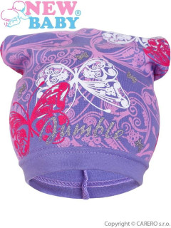 Jarní dětská čepička New Baby motýlci fialová vel. 104