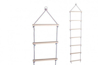 Provazový žebřík dřevěný 200cm 7 příček