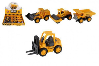 Auto stavební stroj mini kov/plast 8 cm na zpětné natažení 