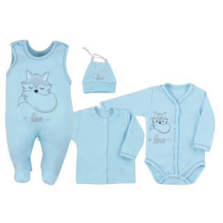 4-dílná kojenecká souprava Koala Fox Love modrá