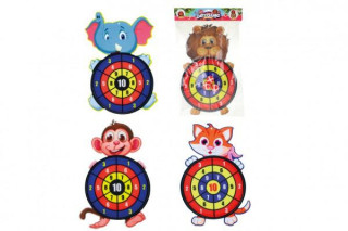 Terč na suchý zip se zvířátky + 3 míčky