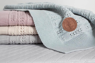 Pletená deka 90 x 90 cm Rybí kost Ceba