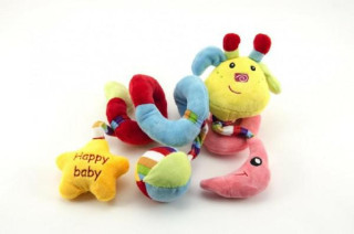 Plyšová spirála s chrastítky housenka na postýlku 40 cm