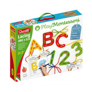 Lacing ABC + 123 alphabets and numbers – provlékací souprava s písankou a omalovánkami