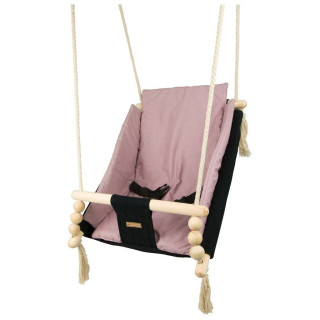 Houpačka pro děti s bezpečnostními pásy a peřinkou black light pink
