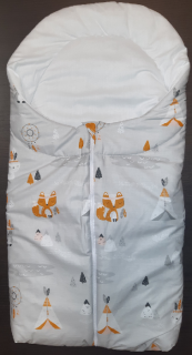Dětský spací pytel - zavinovačka na zip ŠEDÁ + LIŠKA