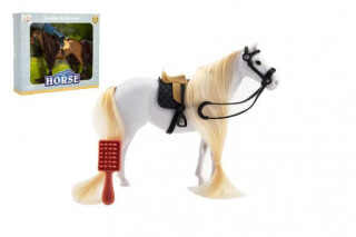 Kůň česací s hřebenem plast 18 cm 2 barvy