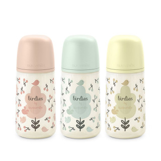 Kojenecká láhev 270 ml fyziologická M Birdies Suavinex