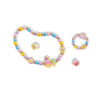 Kreativní sada Výroba šperků dřevěné korálky Duhová krajina 4 ks Janod Atelier 