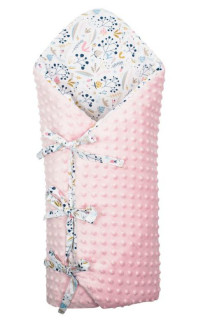 Luxusní šněrovací zavinovačka z Minky New Baby Jeřabiny 75 x75 cm