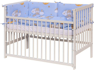 Dětská postýlka s kompletní výbavou 120 x 60 cm, mráček modrá Scarlett