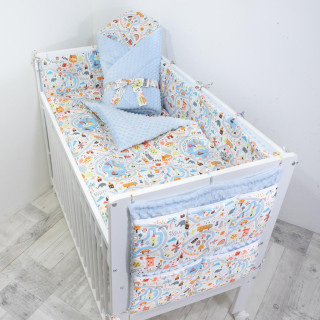7 dílná sada do postýlky Minky World 100 x 135 cm Esito - modrá 