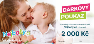 Elektronický dárkový poukaz na nákup na Nejbaby.cz v hodnotě 2000 Kč