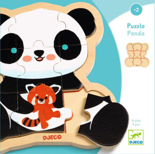 Djeco Dřevěné puzzle Puzzlo Panda