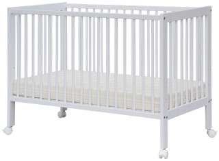 Dětská postýlka Scarlett DOMINIK s vyndavacími příčkami buk - bílá 120 x 60 cm