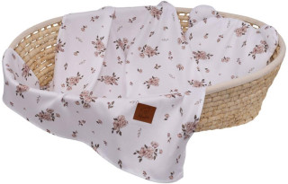 Bambusová letní sada polštářku s medvídkem a přikrývkou Květiny Infantilo