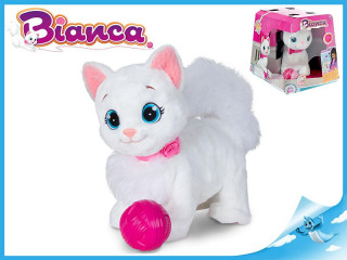 Bianca kočička plyšová 25cm na baterie chodící se zvukem 18m+