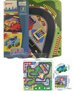 Puzzle pěnové - autodráha, 9 ks, 32x32cm