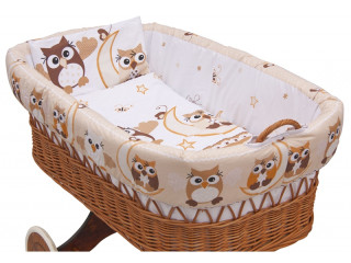 6dílná souprava - Scarlett Sovička do proutěného koše - béžová