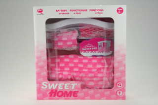 Moderní postel na baterie pro Barbie a podobné panenky