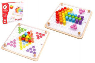 Mozaika kuličková skládací 63ks dřevo s předlohami