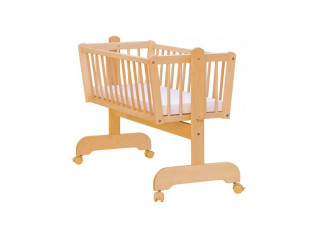 Kolébka přírodní buk s kolečkami Scarlet