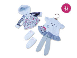 Obleček pro panenku velikosti 35 cm Llorens 5dílný modrý
