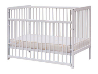 Dětská postýlka Fira - bílá (buk), stahovací bočnice 120 x 60 cm Scarlett