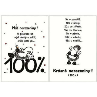 Blahopřání Sheepworld - Narozeniny 32 - JSI 100 %..