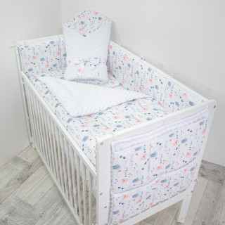 9 dílná sada do postýlky Minky Verona 100 x 135 cm Esito - bílá